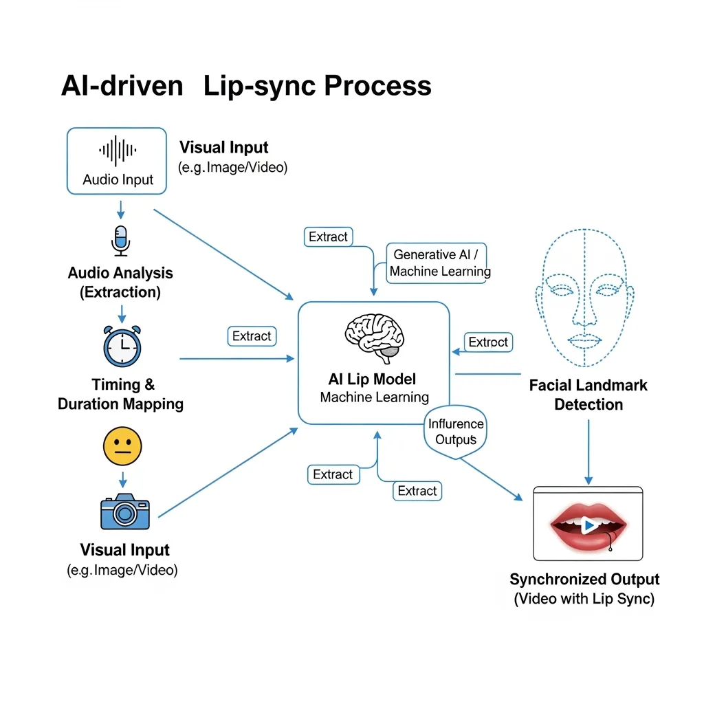 AI Lip Sync Process Diagram