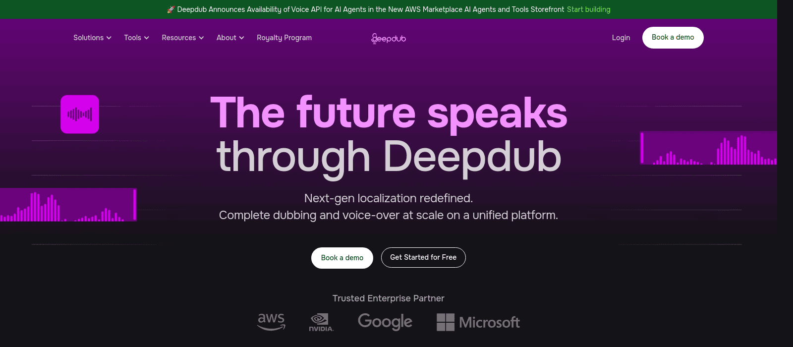 Интерфейс сервиса Deepdub Live для live-дубляжа