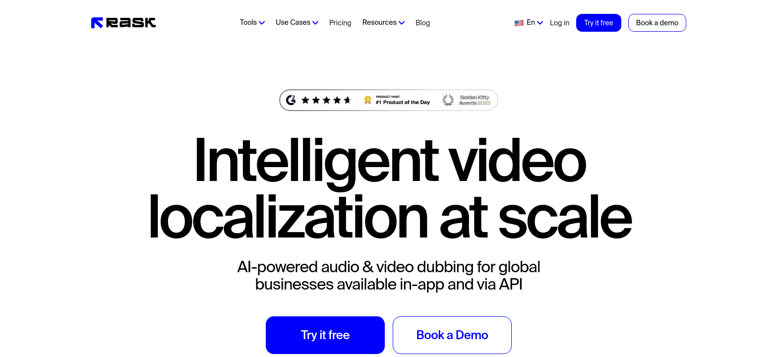 Rask.ai video translation service screenshot