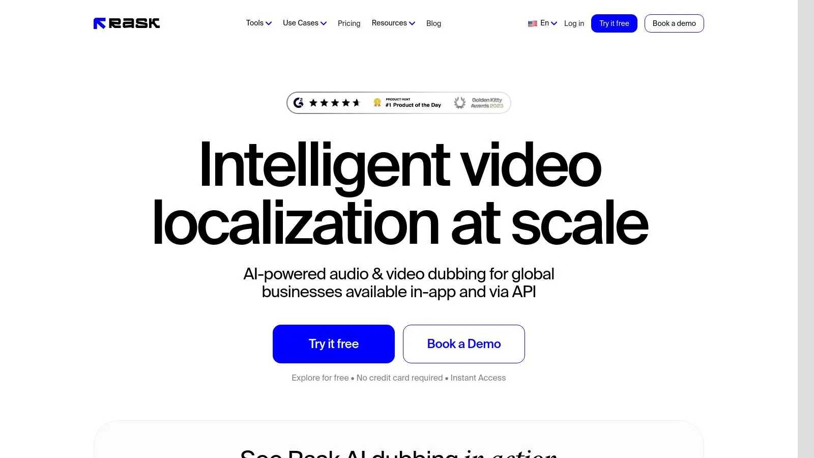 Rask.ai service screenshot